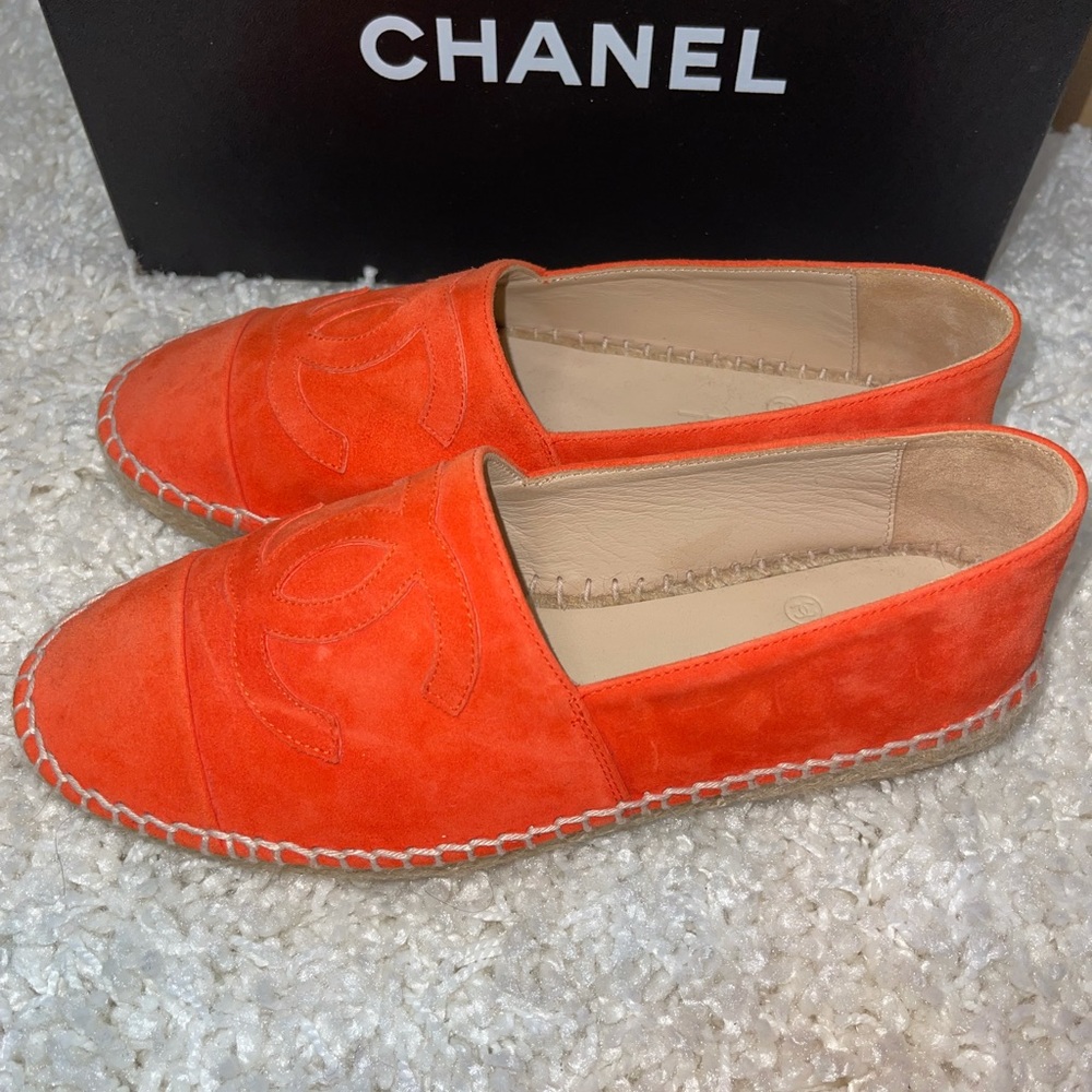CHANEL Espadrilles Orange Suede - Picture 6 of 14